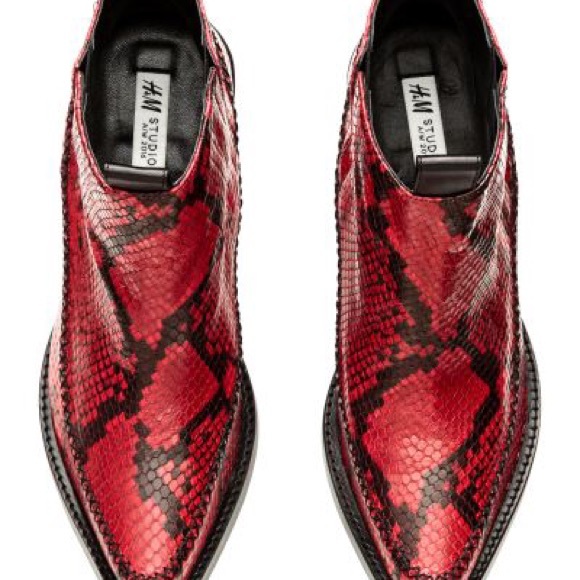 H&M STUDIO AW 2016 red ankle boot size 41 - Picture 2 of 7